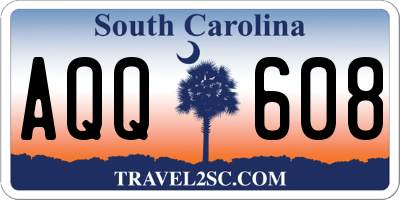 SC license plate AQQ608