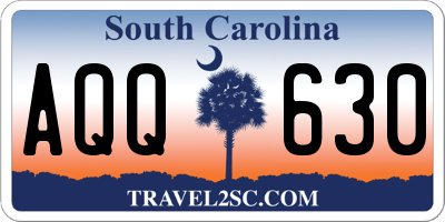 SC license plate AQQ630