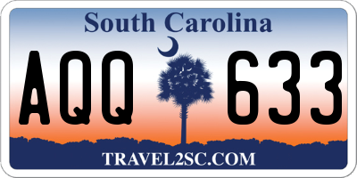SC license plate AQQ633