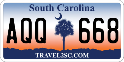 SC license plate AQQ668