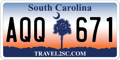 SC license plate AQQ671