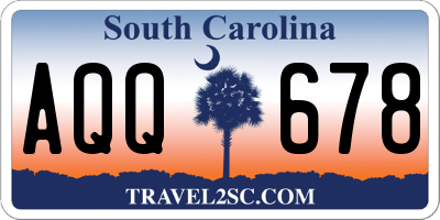 SC license plate AQQ678