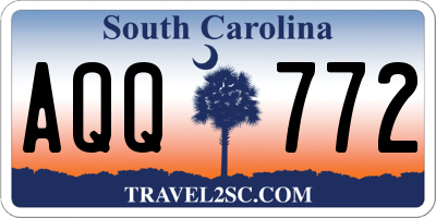 SC license plate AQQ772