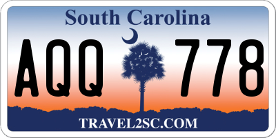 SC license plate AQQ778