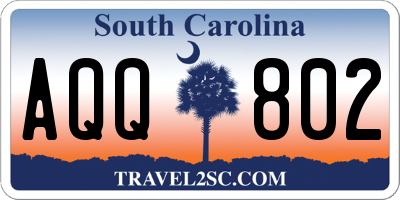 SC license plate AQQ802