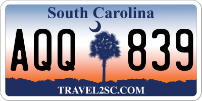 SC license plate AQQ839
