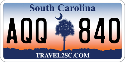 SC license plate AQQ840