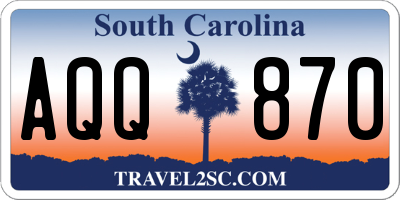 SC license plate AQQ870