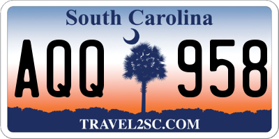 SC license plate AQQ958