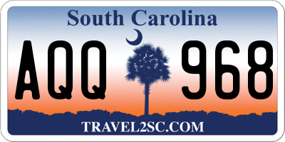 SC license plate AQQ968