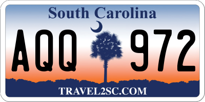 SC license plate AQQ972