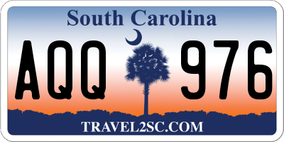 SC license plate AQQ976