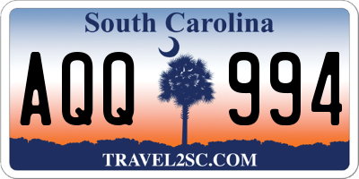 SC license plate AQQ994