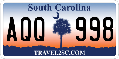 SC license plate AQQ998