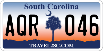 SC license plate AQR046