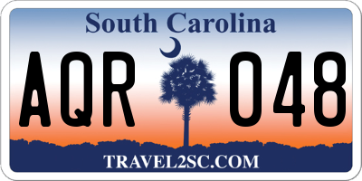 SC license plate AQR048