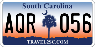 SC license plate AQR056