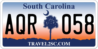SC license plate AQR058