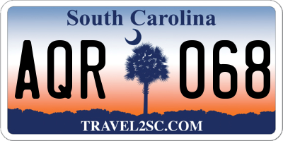 SC license plate AQR068