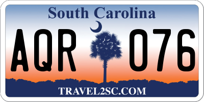 SC license plate AQR076