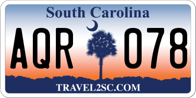 SC license plate AQR078