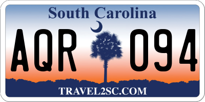 SC license plate AQR094