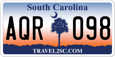 SC license plate AQR098