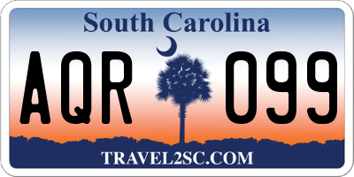 SC license plate AQR099