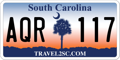 SC license plate AQR117
