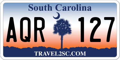 SC license plate AQR127