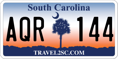 SC license plate AQR144