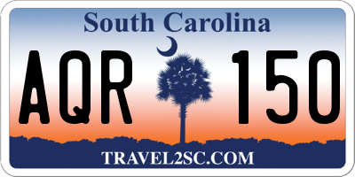 SC license plate AQR150