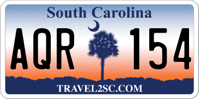 SC license plate AQR154