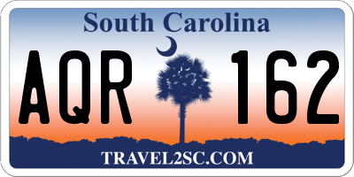 SC license plate AQR162