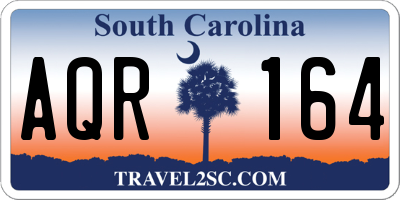 SC license plate AQR164