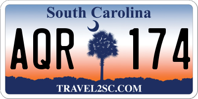 SC license plate AQR174