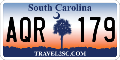 SC license plate AQR179