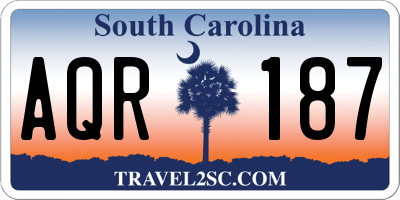 SC license plate AQR187