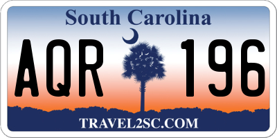 SC license plate AQR196