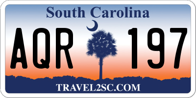 SC license plate AQR197