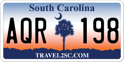 SC license plate AQR198