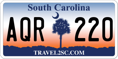 SC license plate AQR220