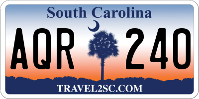 SC license plate AQR240