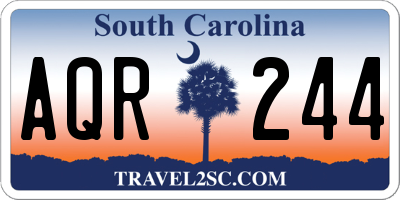 SC license plate AQR244