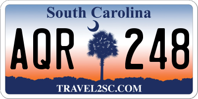 SC license plate AQR248