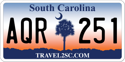 SC license plate AQR251