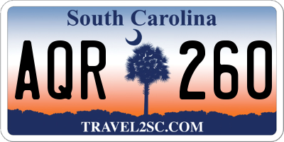 SC license plate AQR260