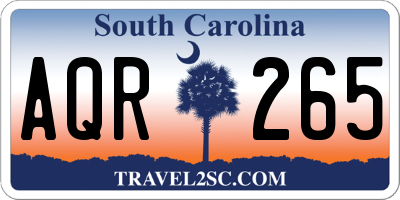 SC license plate AQR265