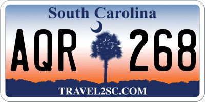 SC license plate AQR268