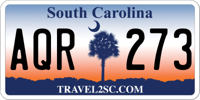 SC license plate AQR273